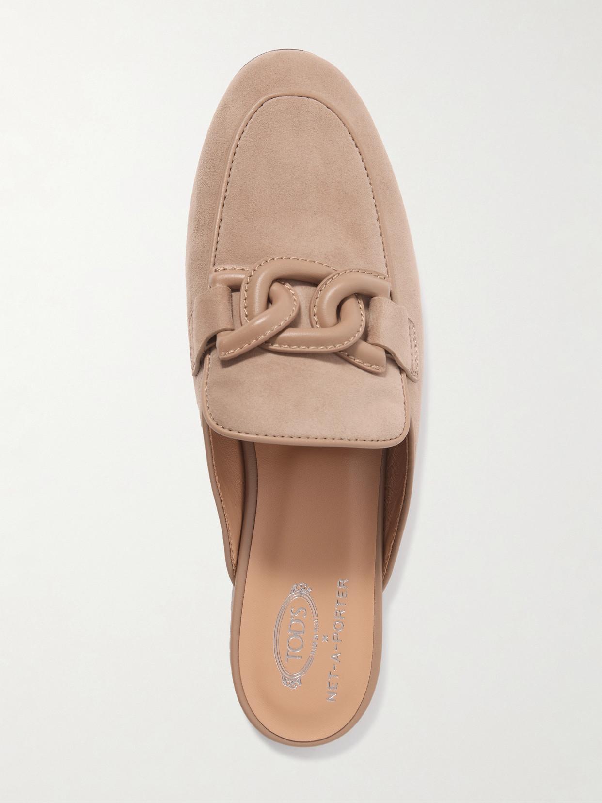 Tod's Embellished Leather Slippers In Brown
