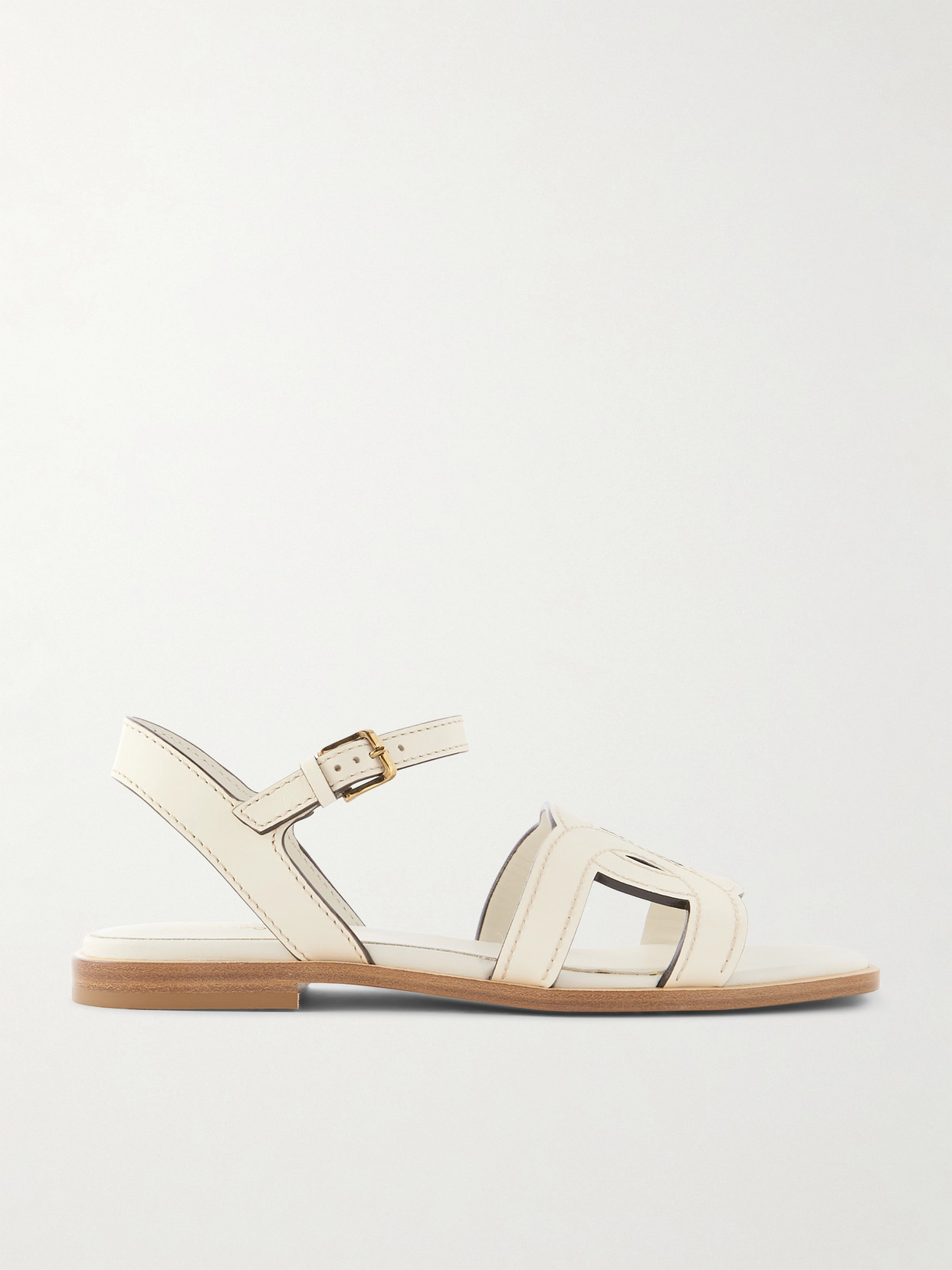 Tod's - Kate Cutout Leather Sandals - Cream
