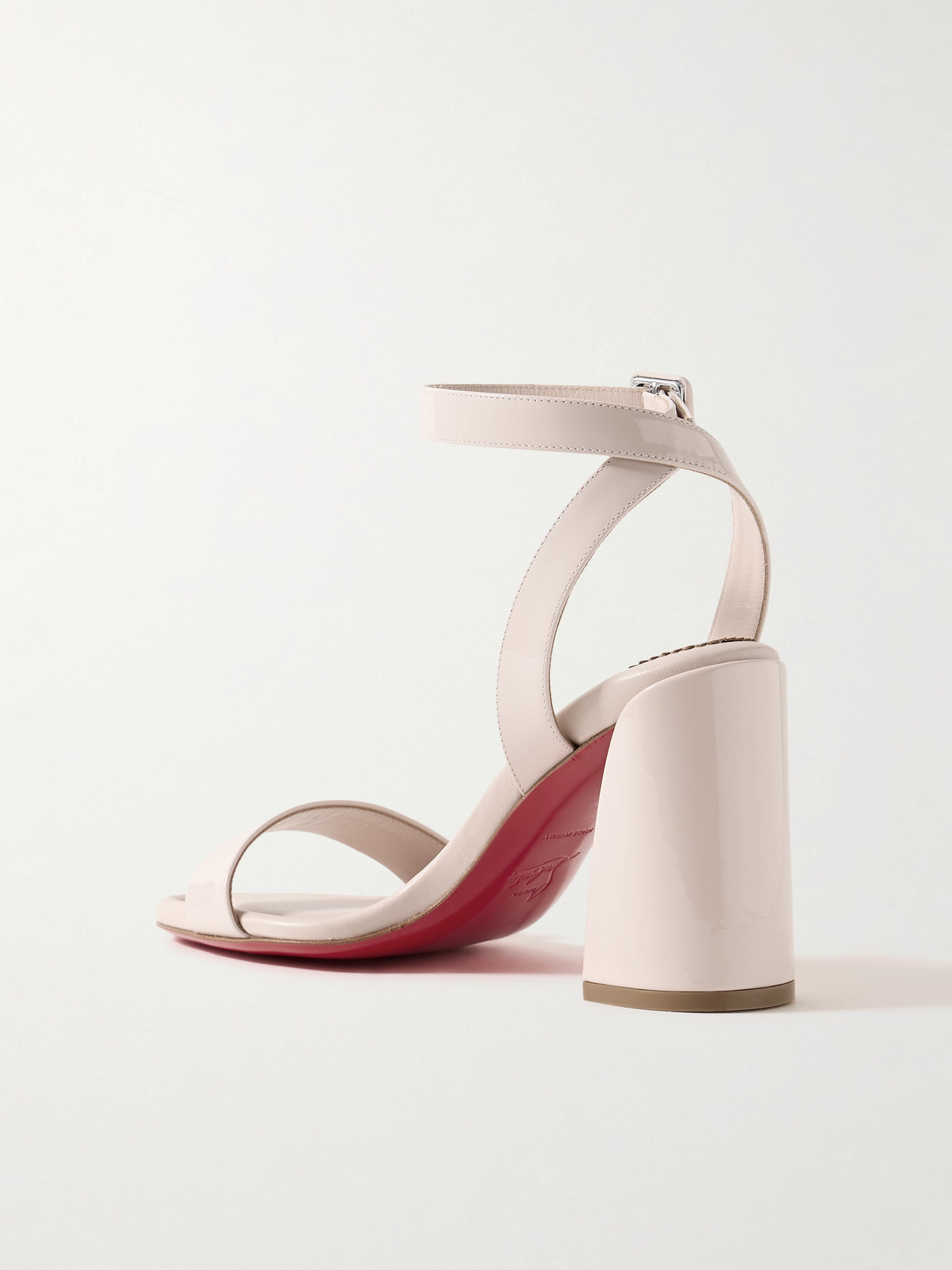 Christian Louboutin Womens Leche Miss Sabina 85 Patent-leather Heeled Sandals In Neutrals