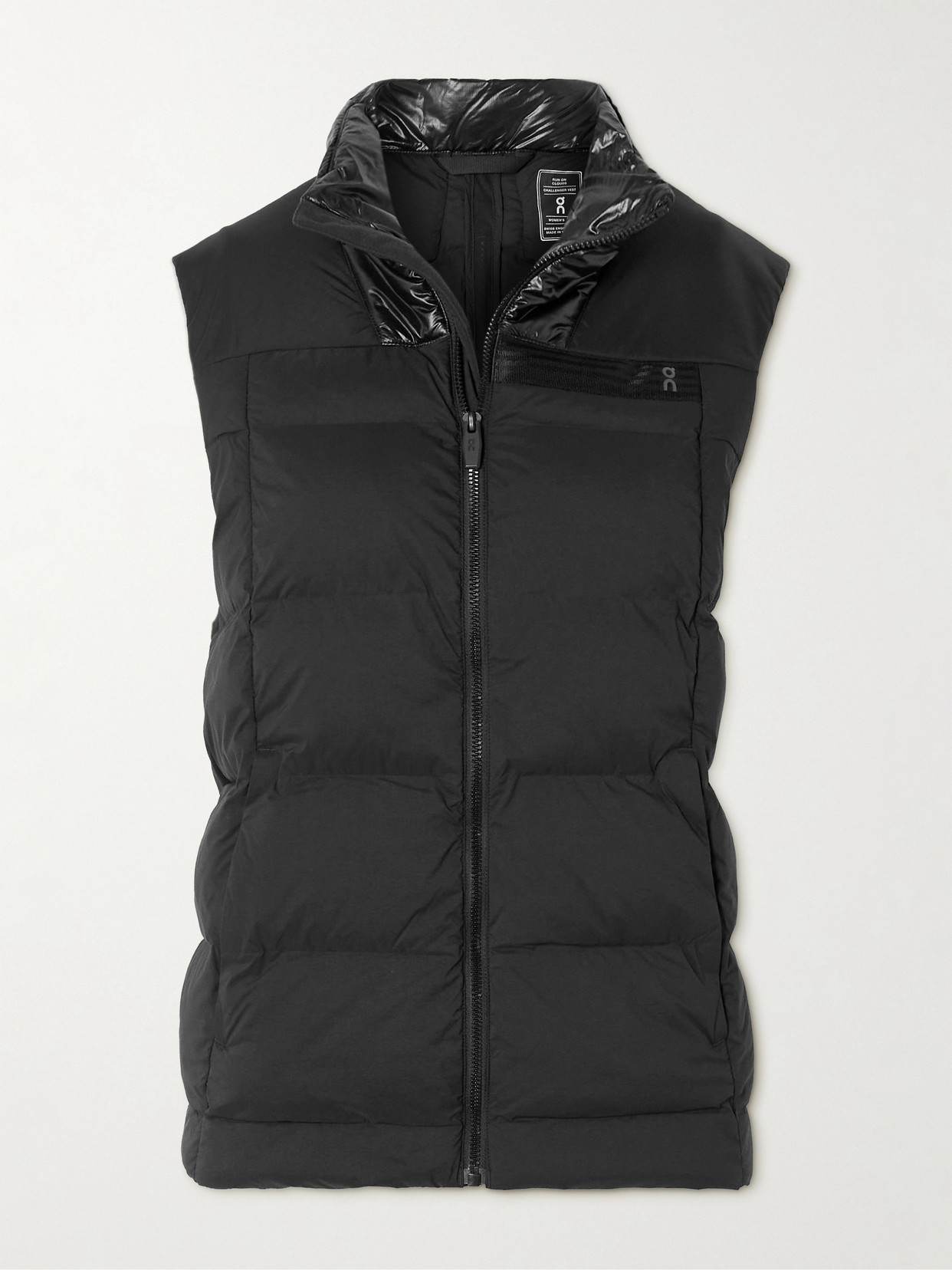 ON - Challenger Grosgrain-trimmed Padded Shell And Recycled-ripstop Vest - Black