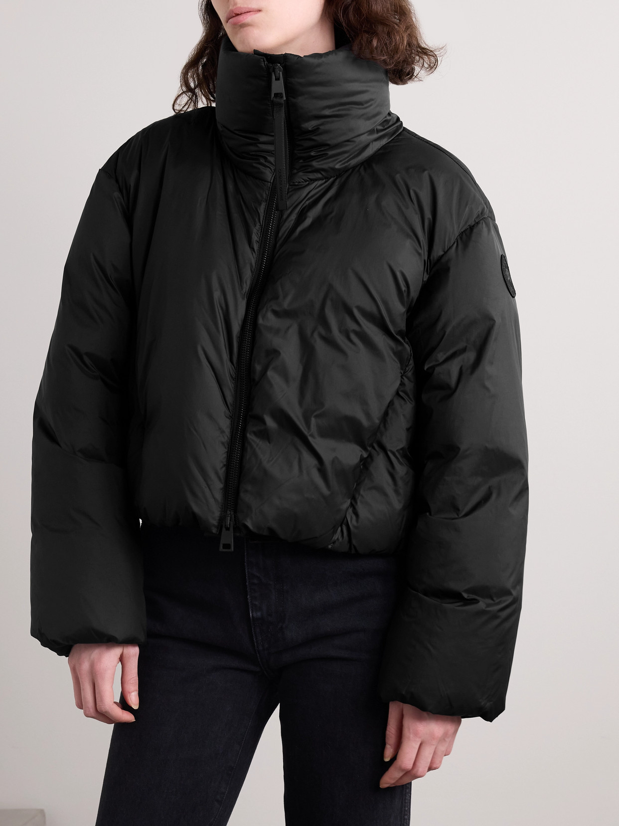 Shop Canada Goose Spessa Cropped Padded Lumina Down Jacket In Black
