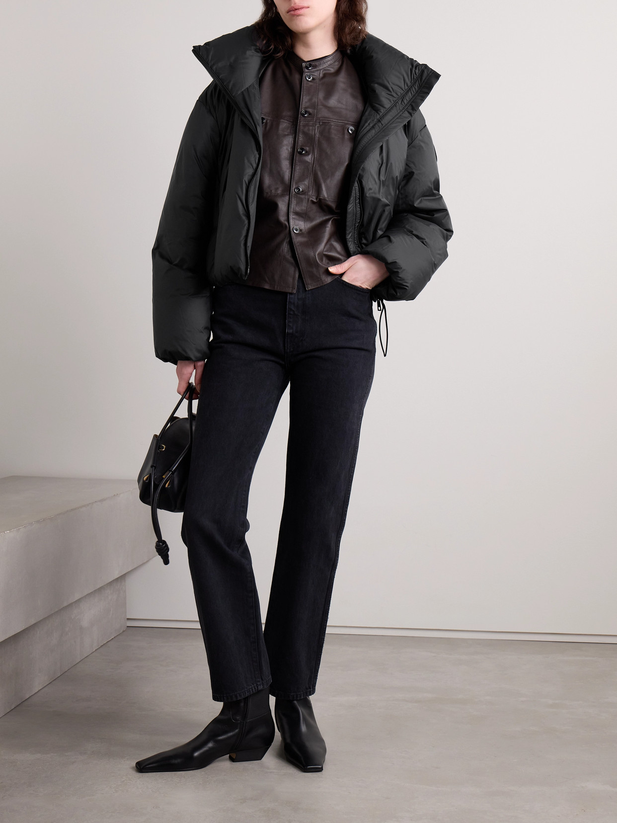 Shop Canada Goose Spessa Cropped Padded Lumina Down Jacket In Black