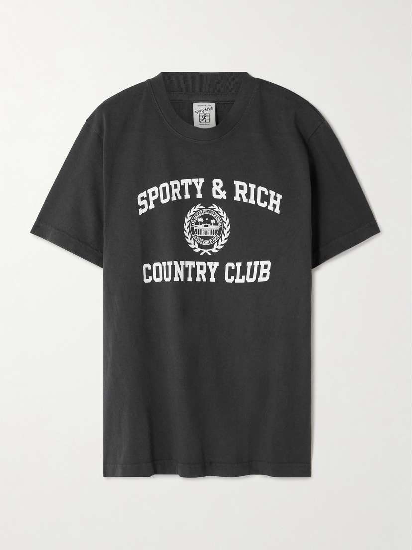 Sporty & Rich Printed Cotton-jersey T-shirt - x large