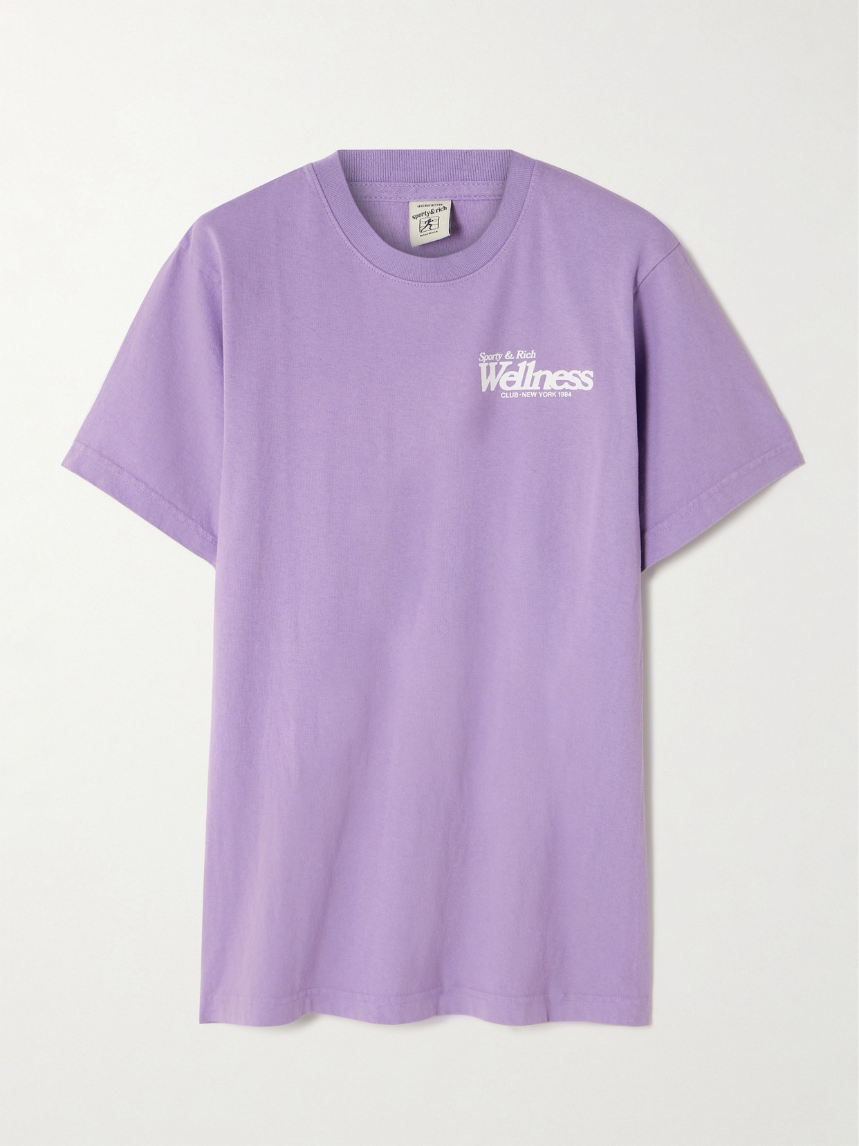 Sporty & Rich - Printed Cotton-jersey T-shirt - Purple