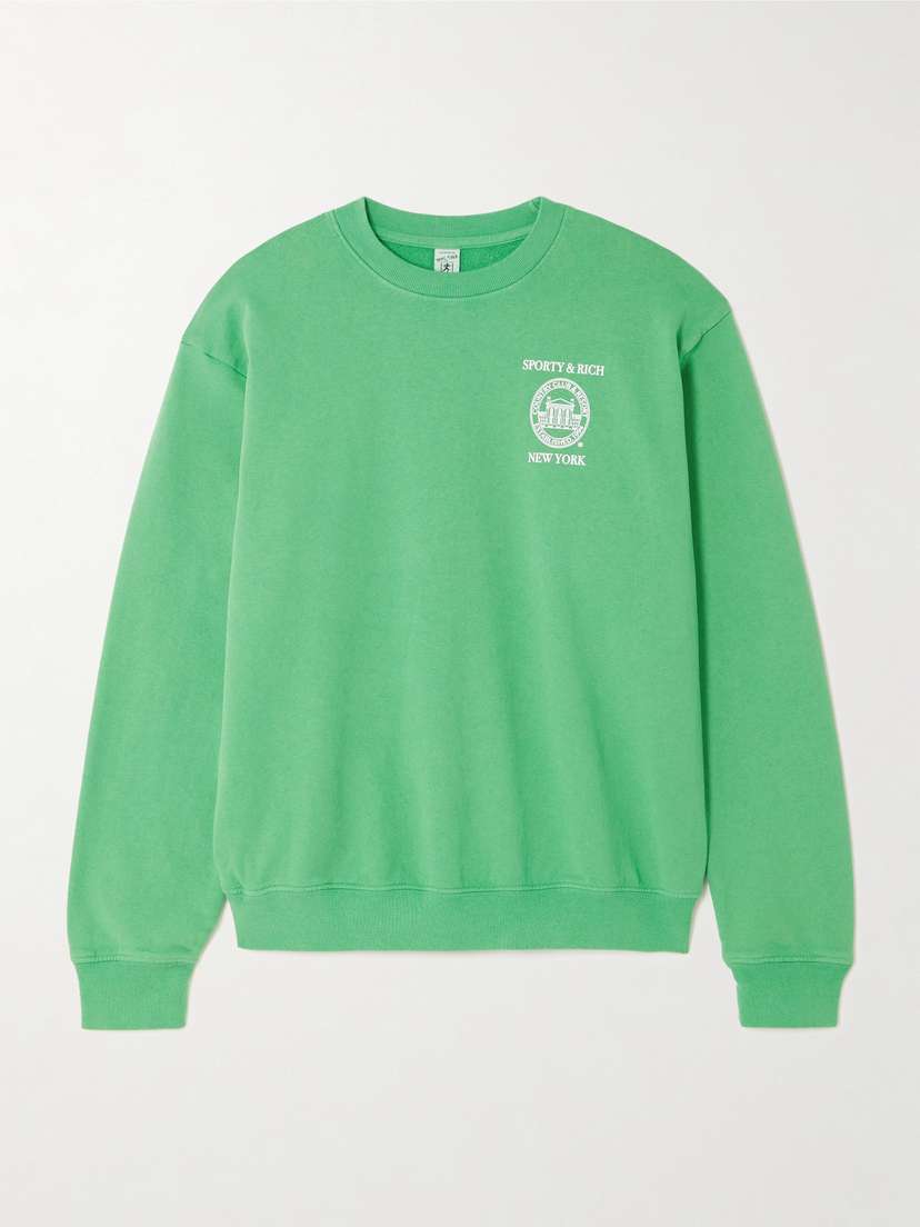 Sporty & Rich Ny Resort Printed Cotton-jersey Sweatshirt - x large
