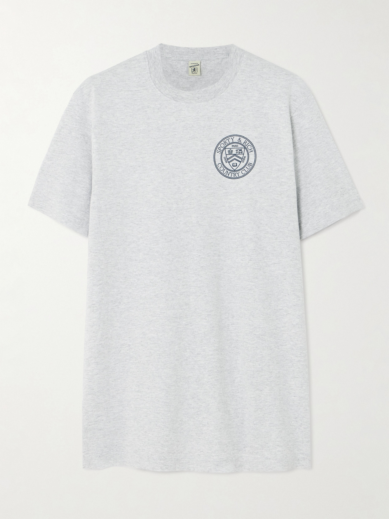 Sporty & Rich - French Open Printed Cotton-blend Jersey T-shirt - Gray