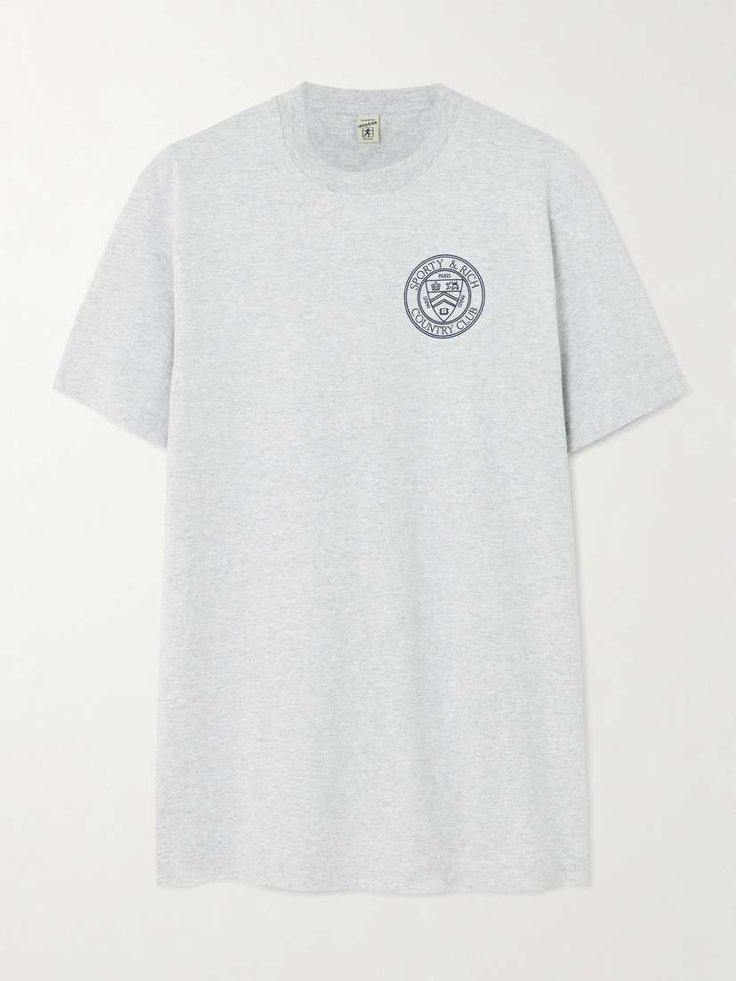 Sporty & Rich French Open Printed Cotton-blend Jersey T-shirt - x large