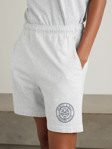 SPORTY & RICH French Open printed cotton-blend jersey shorts