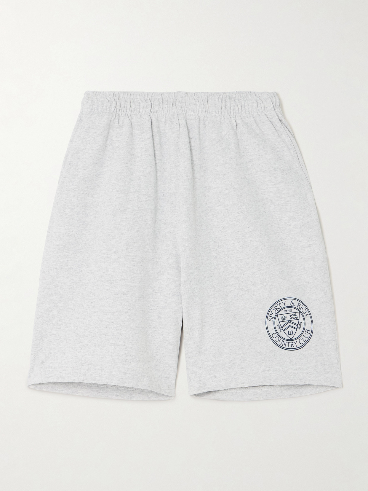 Sporty & Rich - French Open Printed Cotton-blend Jersey Shorts - Gray