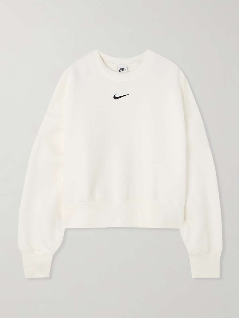 Nike Phoenix Cropped Embroidered Cotton-blend Jersey Sweatshirt - xx large