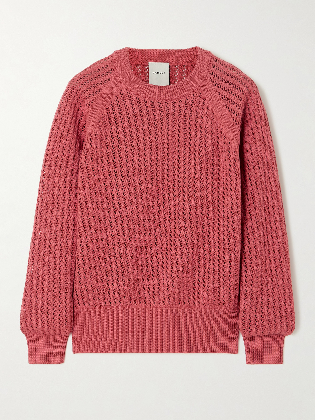 Shop Varley Clay Crocheted Cotton Sweater In Unknown