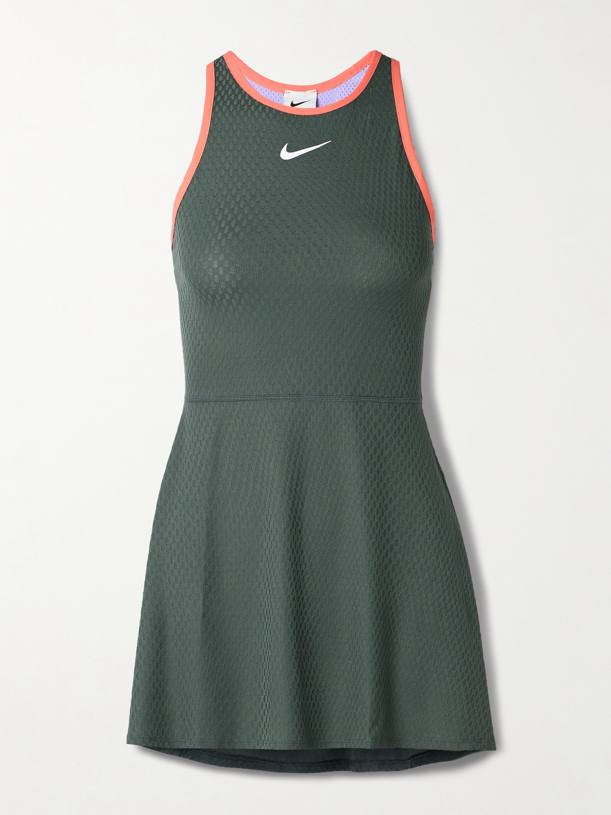 Nike Slam Mesh-paneled Dri-fit Tennis Dress In Green