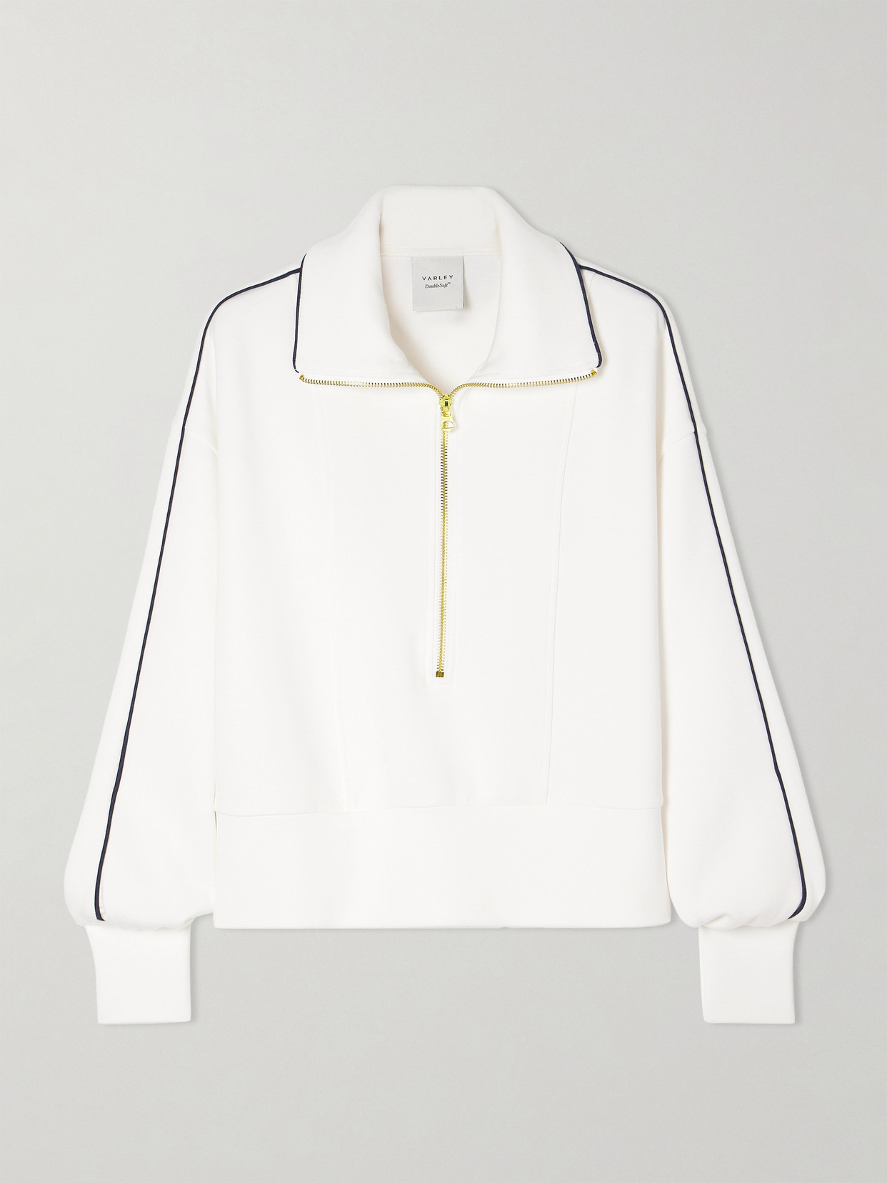 Varley - Davenport Piped Stretch-jersey Half-zip Sweatshirt - White
