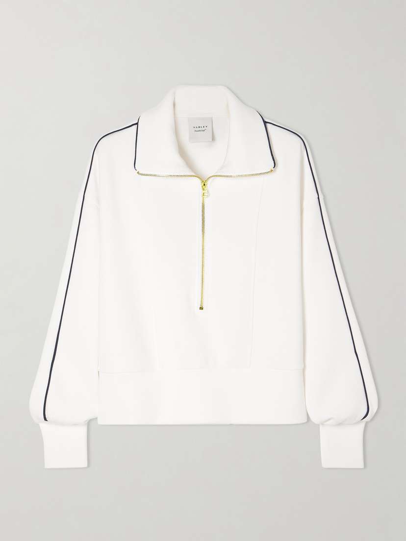 Varley Davenport Piped Stretch-jersey Half-zip Sweatshirt