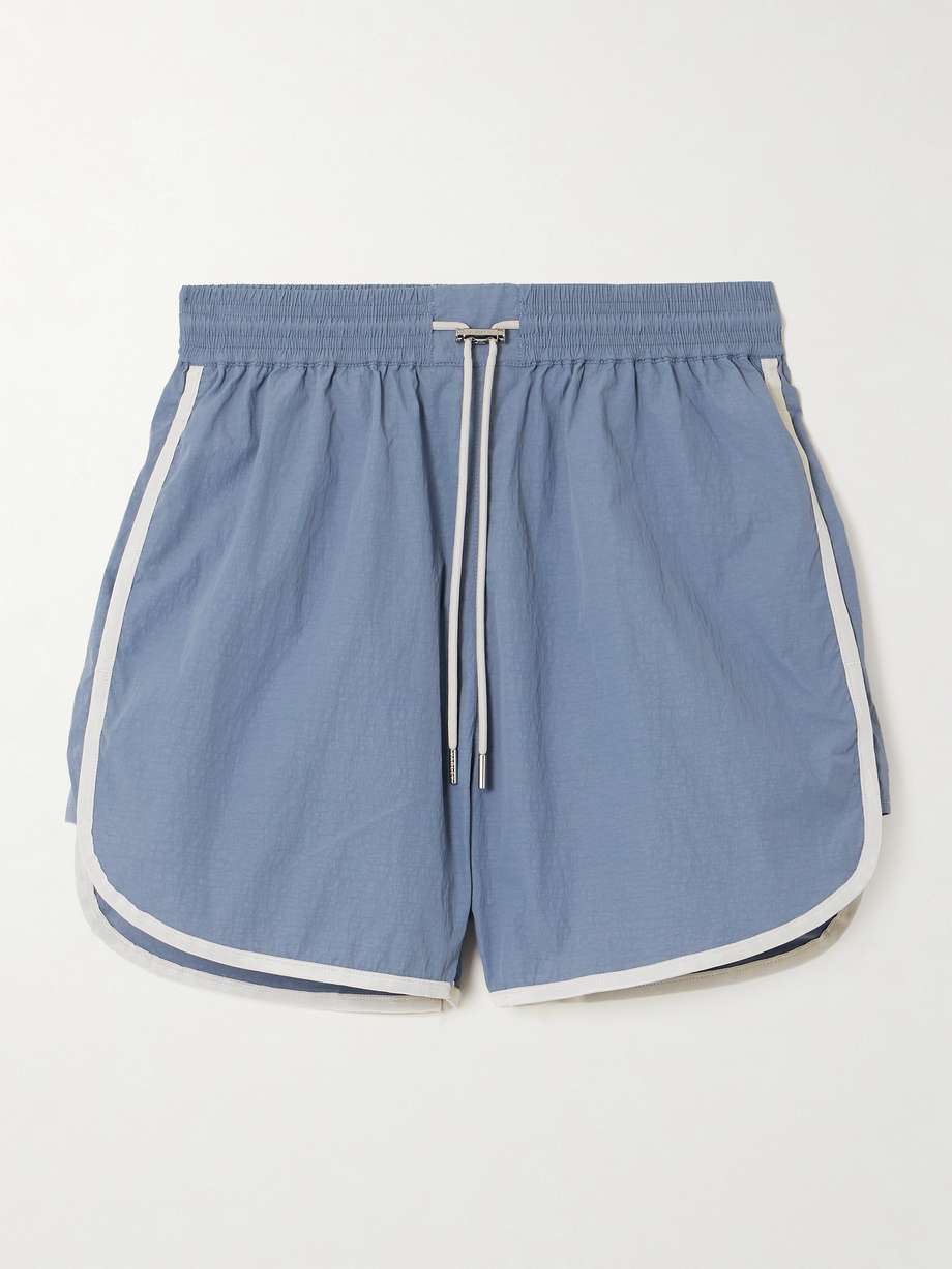 Varley's collections are inspired by modern women and how they "live and move". These 'Harmon' shorts are cut from shell making them ideal for high-intensity activities and warm weather. The drawstring waist ensures a comfortable fit and the contrasting trims give a retro sporty feel.