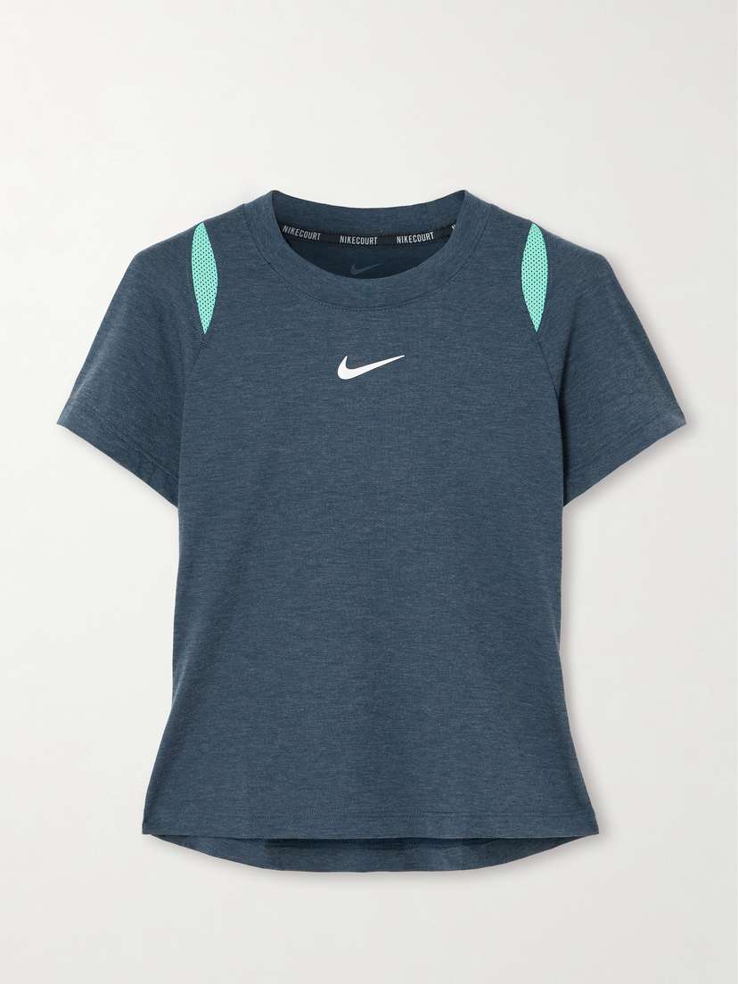 Nike court Advantage Mesh-trimmed Printed Dri-fit T-shirt