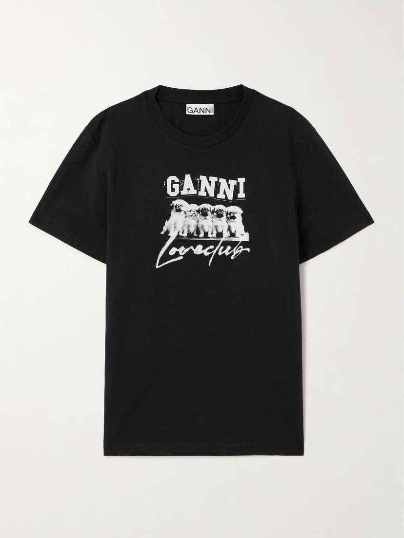 Ganni Printed Organic Cotton-jersey T-shirt - xx large