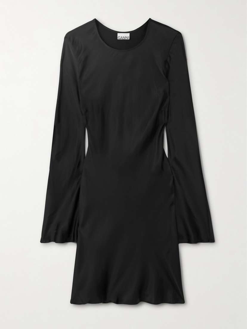 Ganni Recycled-satin Mini Dress