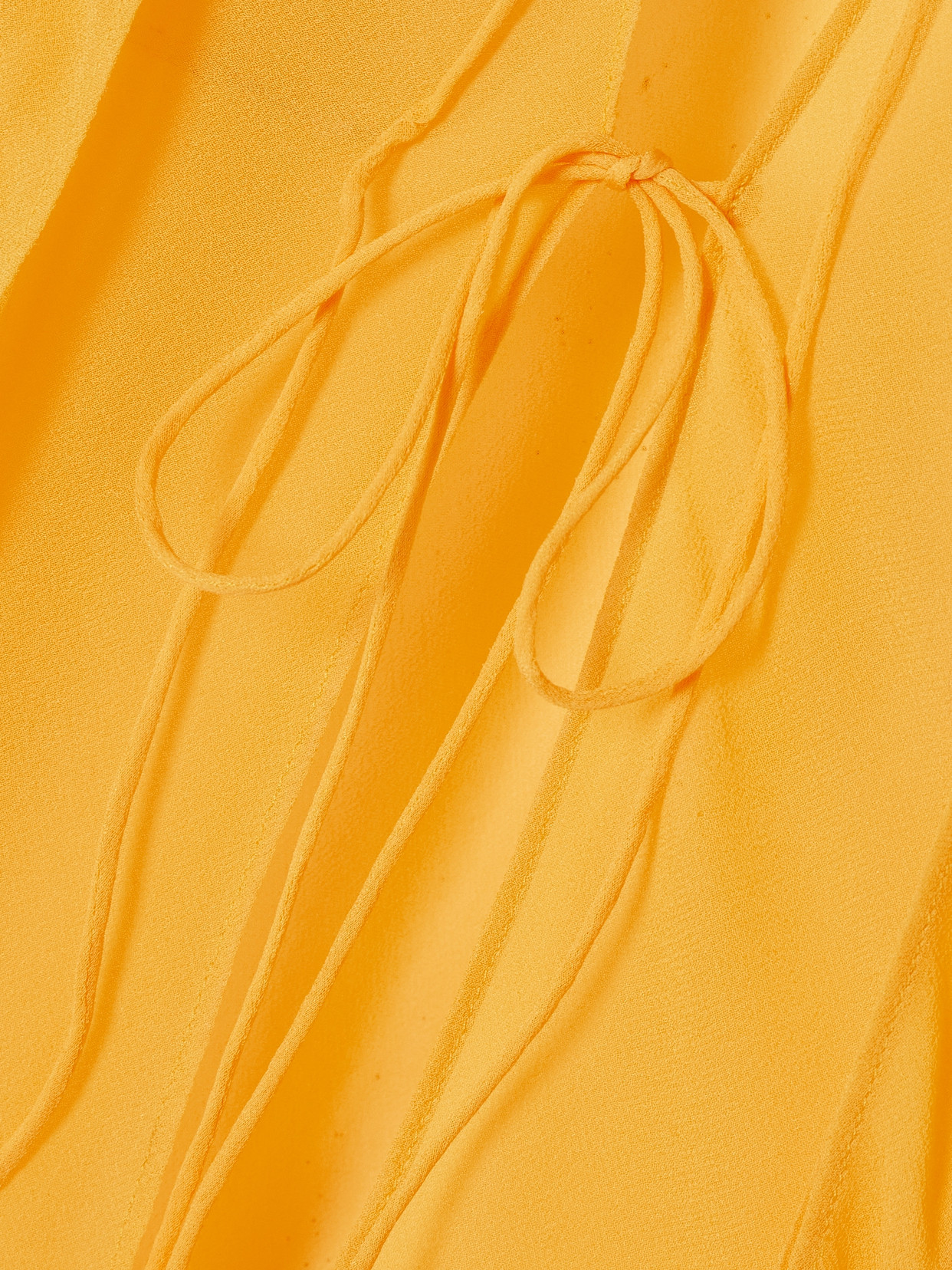 Christopher Esber Floating Ruffled Silk-georgette Shirt In Yellow