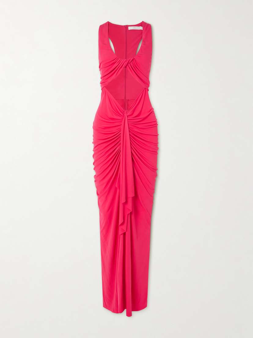 Christopher Esber Vivenda Cutout Draped Jersey Maxi Dress - UK 14