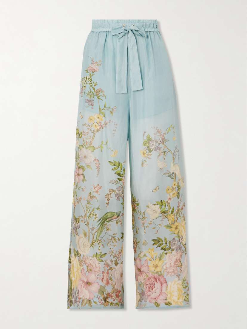 Zimmermann Waverly Printed Silk Straight-leg Pants