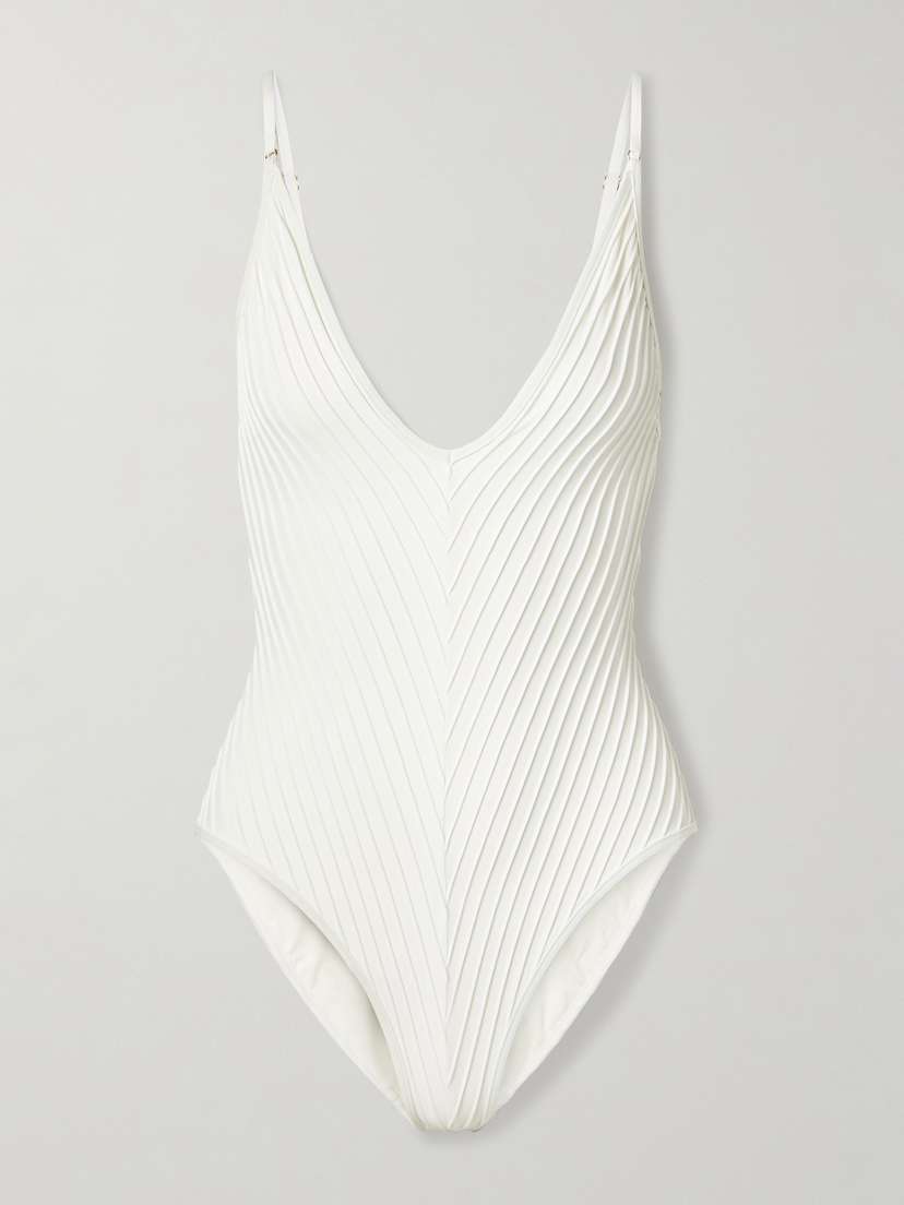 Zimmermann Lightburst Pintucked Swimsuit