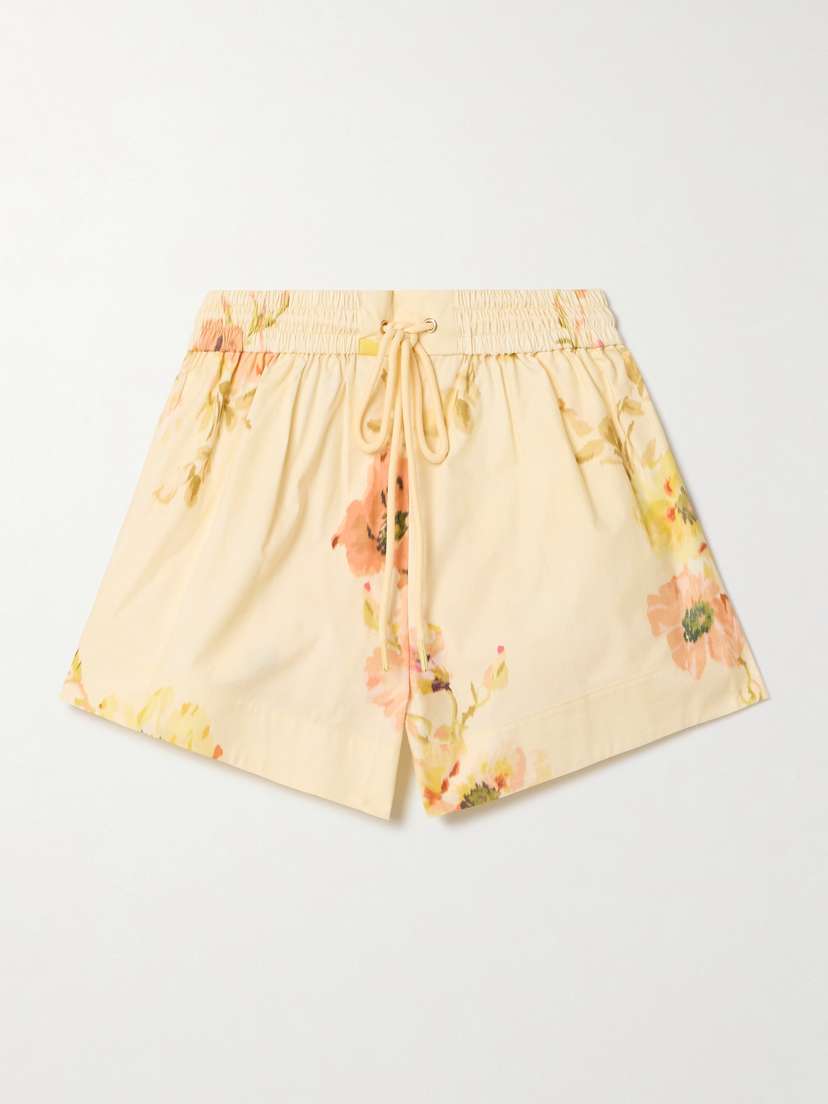 Zimmermann Lightburst Floral-print Cotton-poplin Shorts