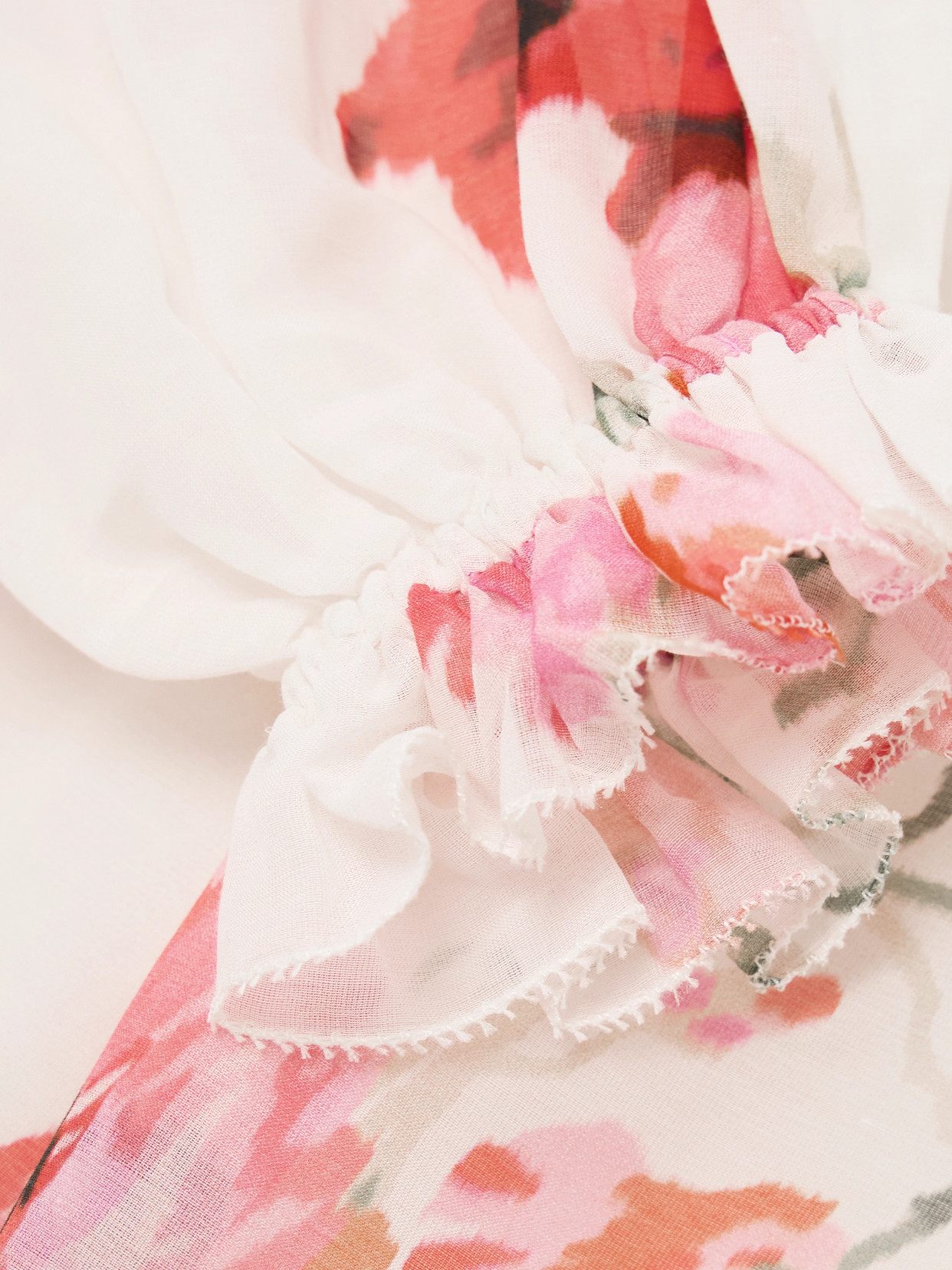 ZIMMERMANN LIGHTBURST RUFFLED FLORAL-PRINT COTTON AND SILK-BLEND VOILE BLOUSE