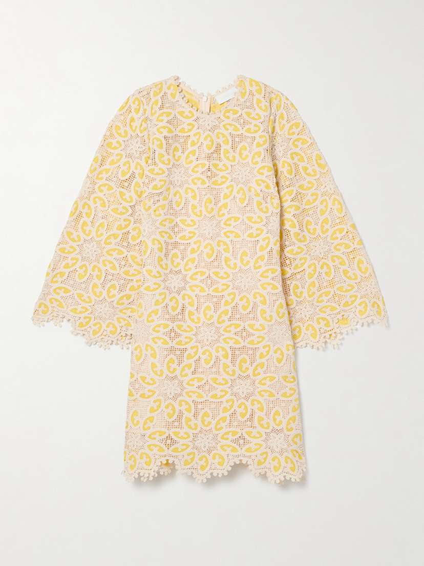 Zimmermann Golden Cotton-lace Mini Dress