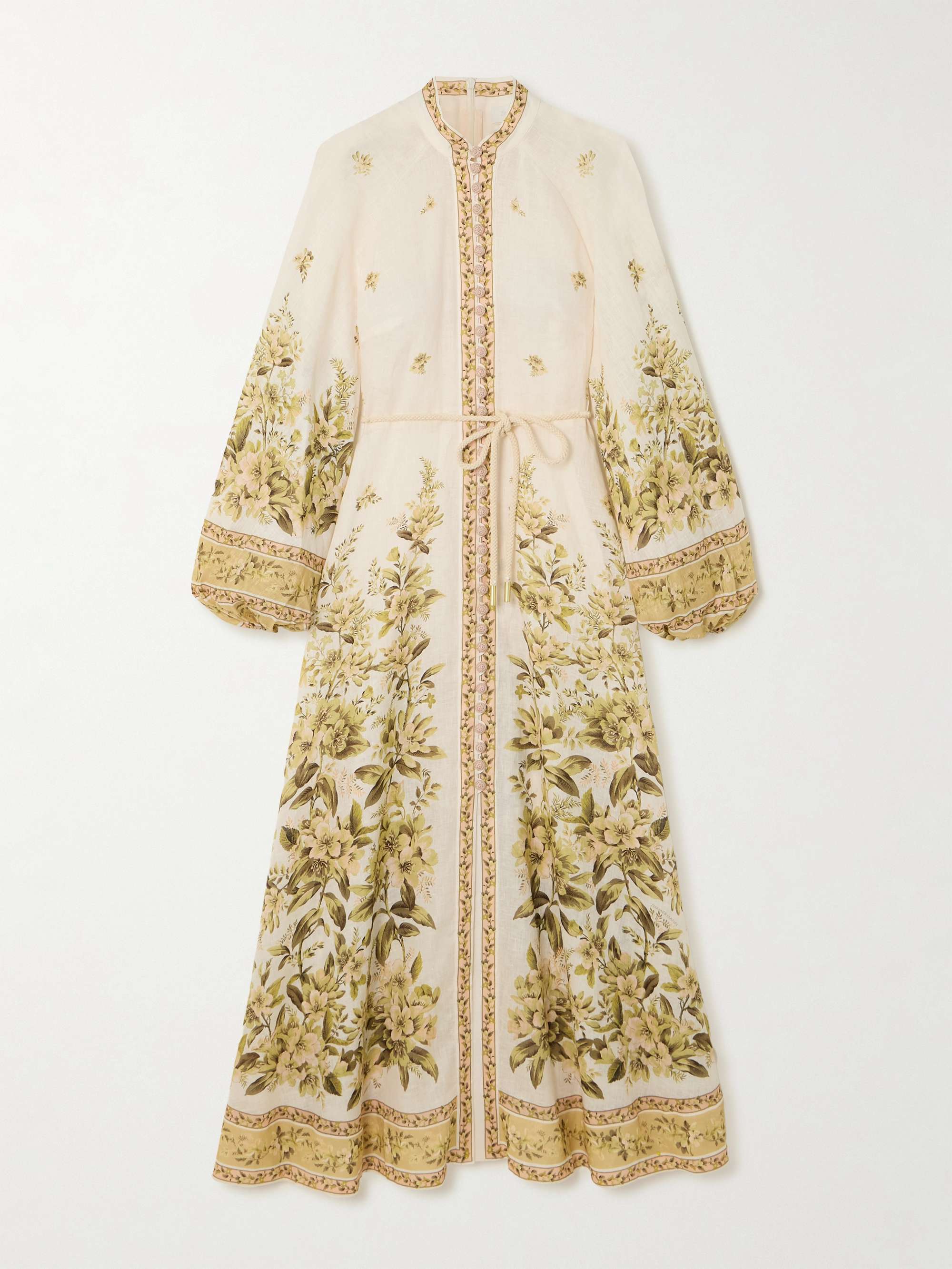 Zimmermann | Everley Floral Print Cotton Voile Midi Wrap Dress