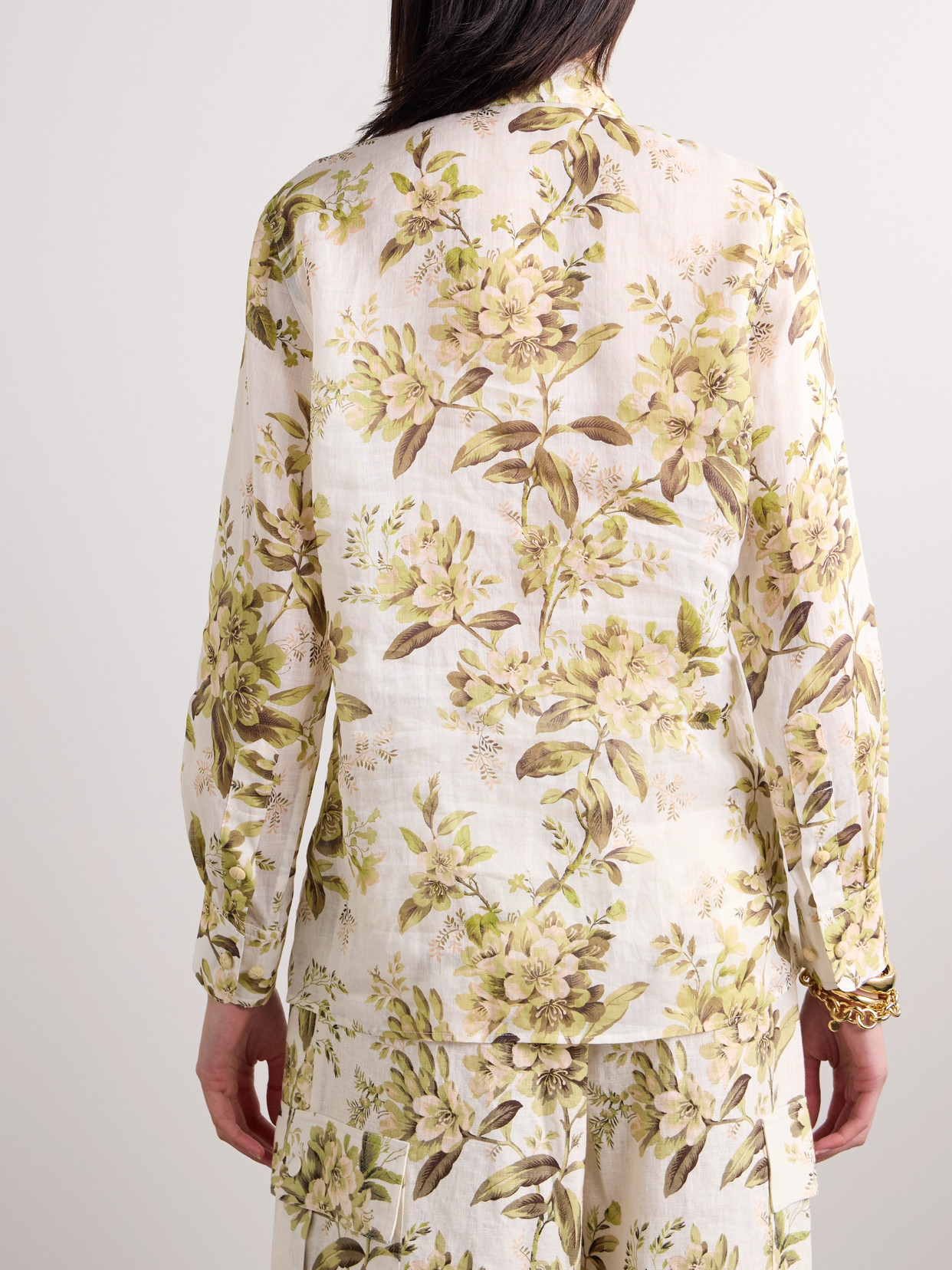 Zimmermann Floral Long-sleeved Shirt In Multicolour