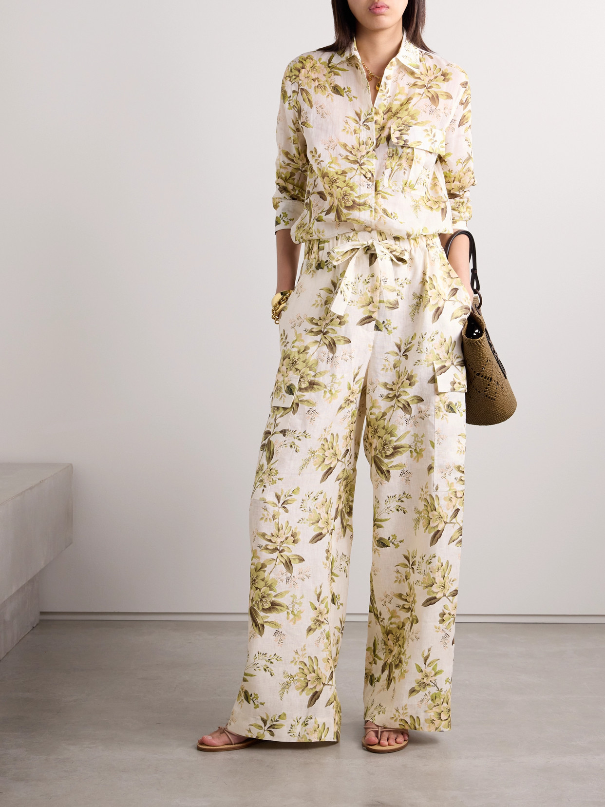 Zimmermann Floral Long-sleeved Shirt In Multicolour