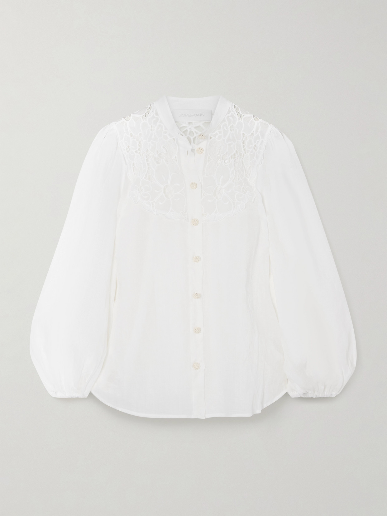 Zimmermann ‘jeannie' Butterfly Embroidery Linen Blouse In White