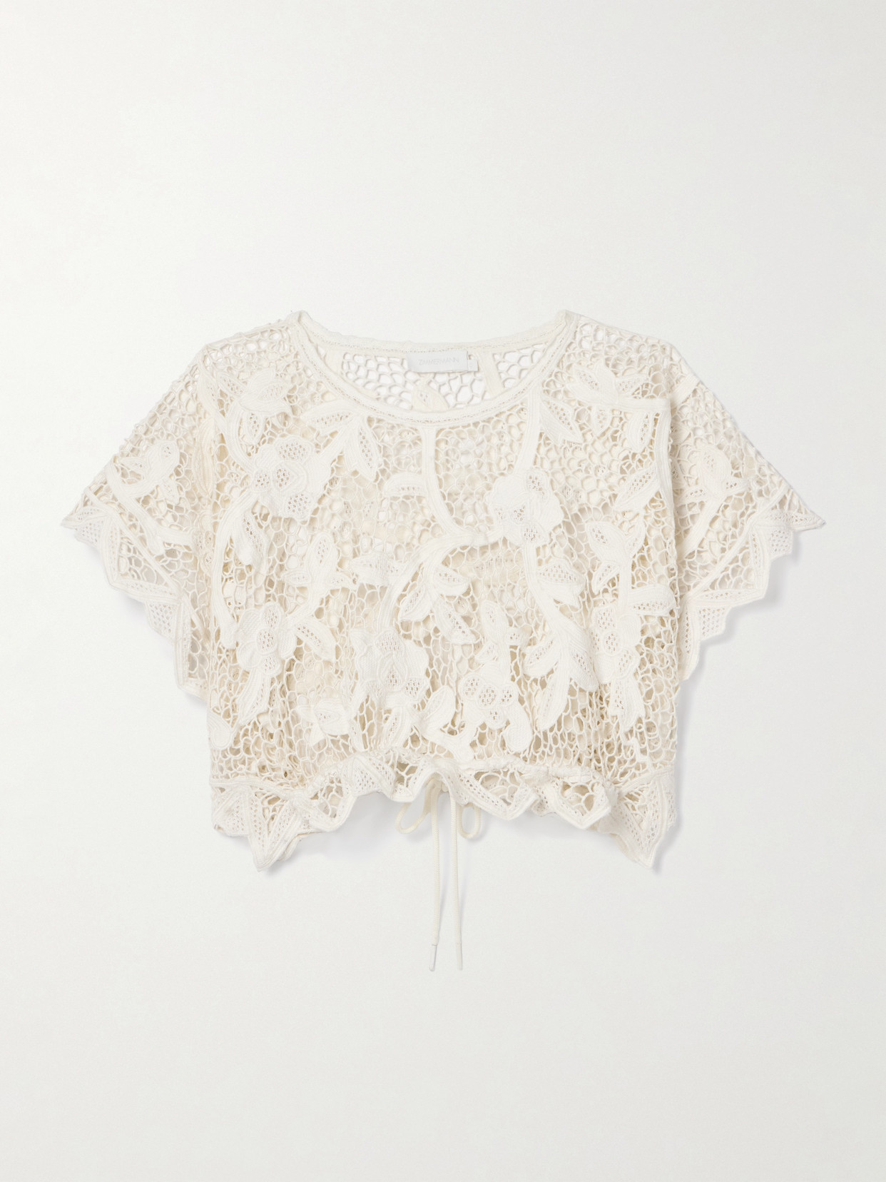 Zimmermann Golden Crochet Lace Top In Ivory In White