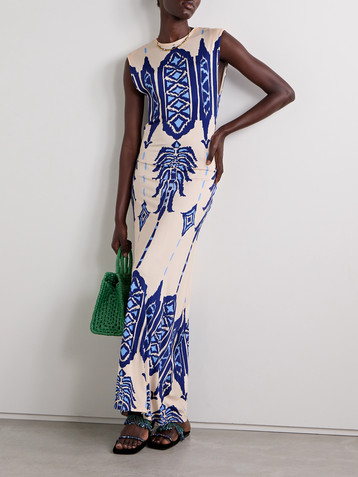 Johanna Ortiz Cardinal Direction printed stretch-jersey maxi dress