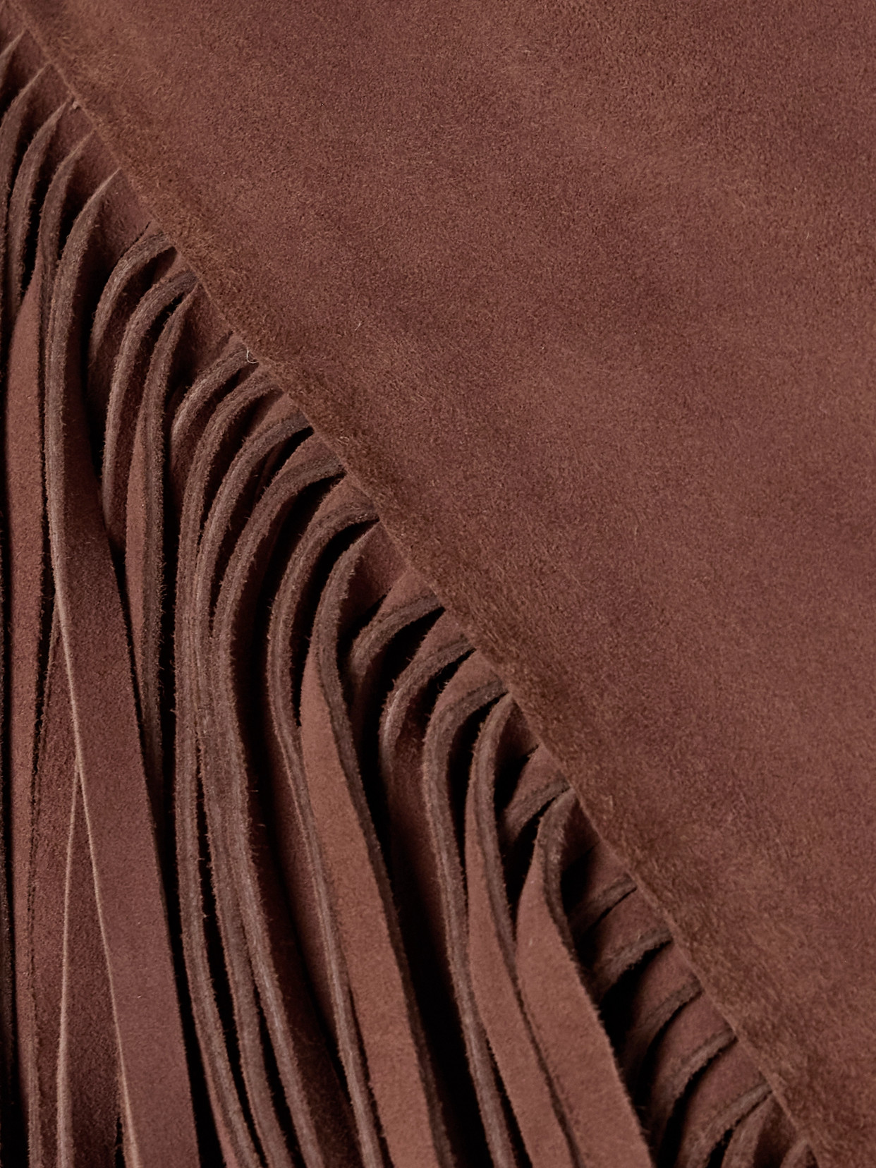 JOHANNA ORTIZ DEER TRACK FRINGED SUEDE HALTERNECK TOP
