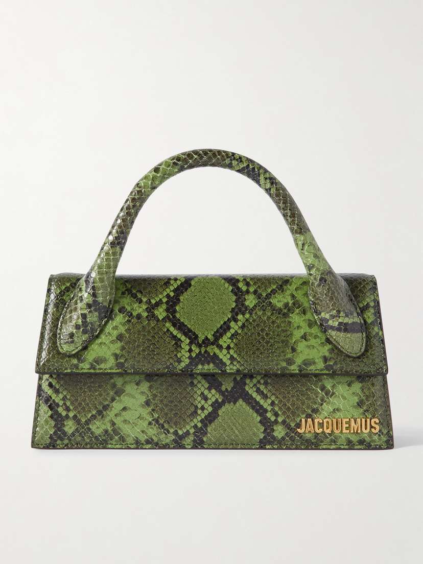 Jacquemus Le Chiquito Long Snake-effect Leather Shoulder Bag