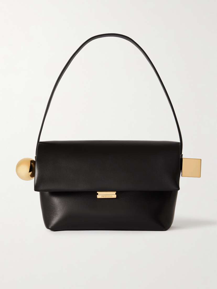 Jacquemus The Rond Carré Embellished Leather Shoulder Bag