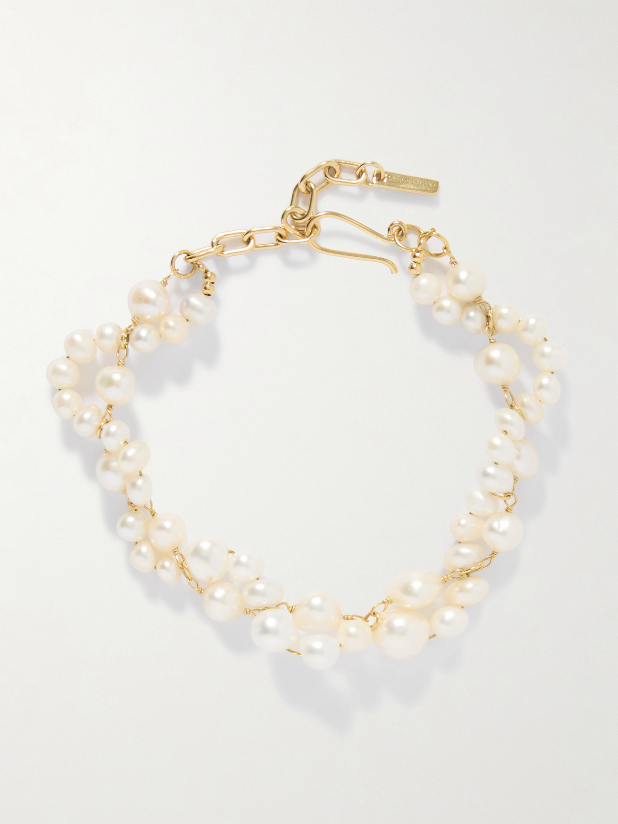 Completedworks Tide Recycled Gold Vermeil Pearl Bracelet In White