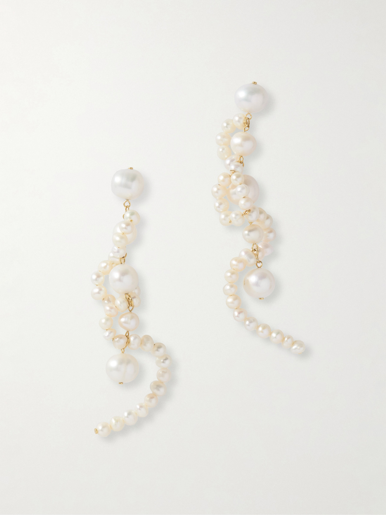 Completedworks - Gold-plated Pearl Earrings - White