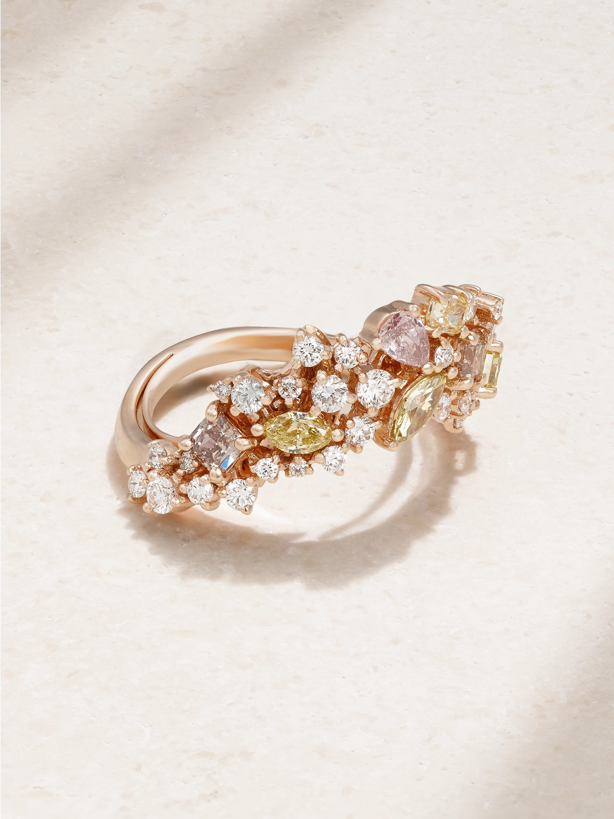 Ananya Scatter 18-karat Rose Gold Diamond Ring