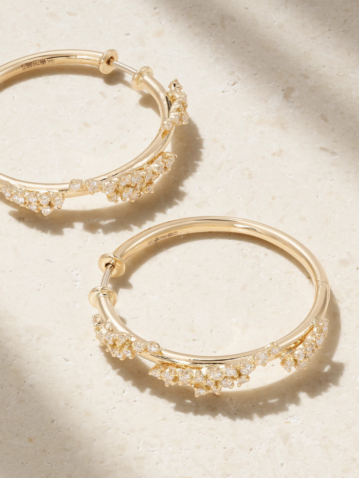 Ananya Scatter 18-karat Gold Diamond Hoop Earrings In Gold