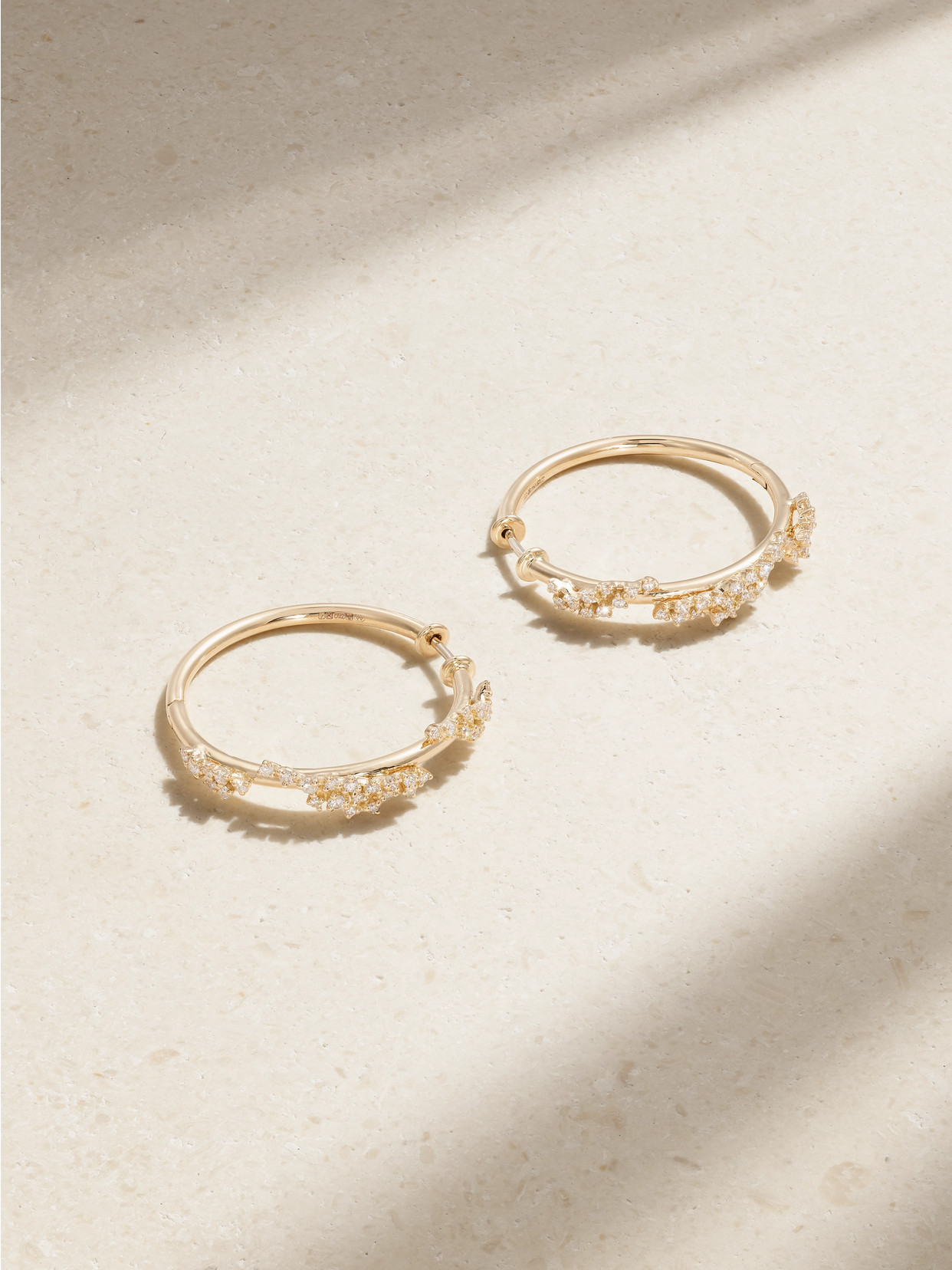 Ananya Scatter 18-karat Gold Diamond Hoop Earrings