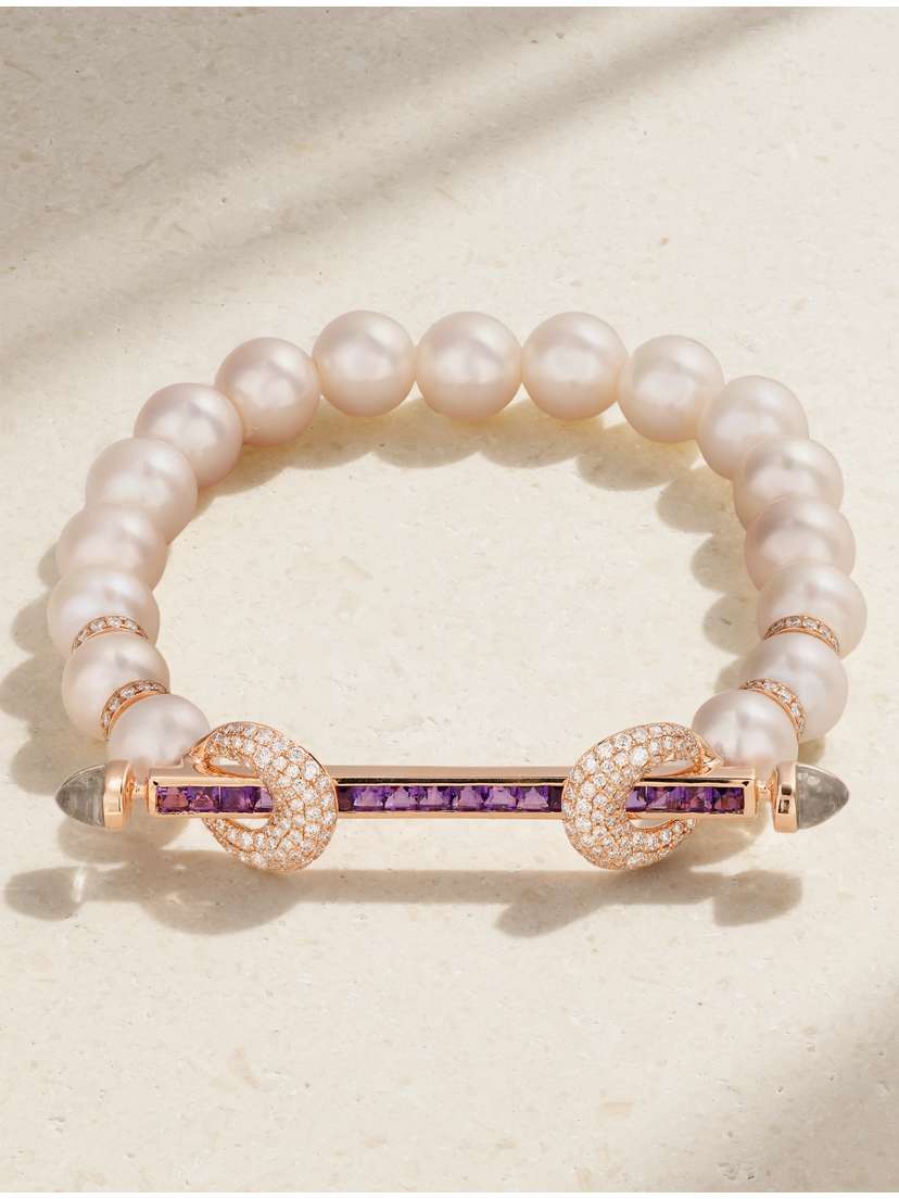Ananya Chakra 18-karat Rose Gold Multi-stone Bracelet