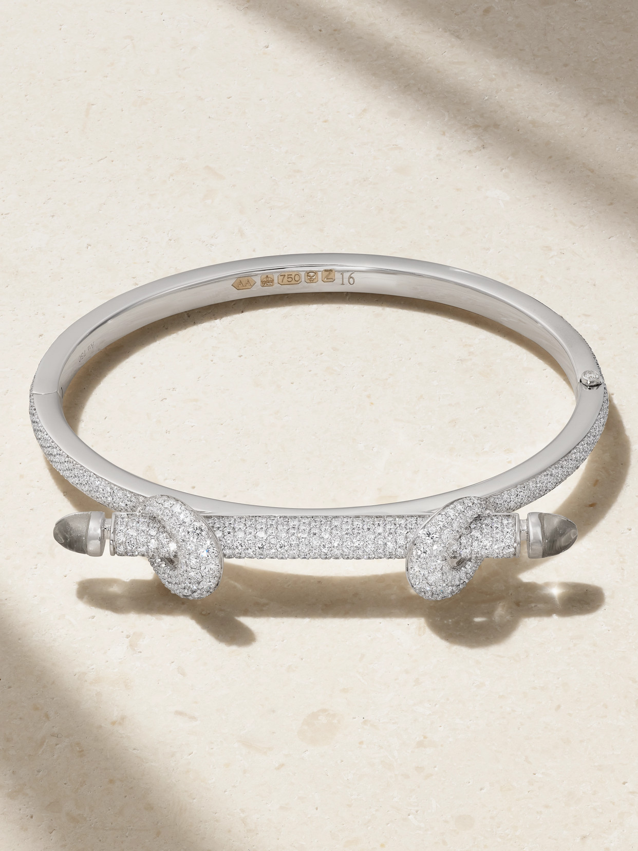 Ananya - Chakra Icon 18-karat White Gold, Diamond And Quartz Bangle - 16