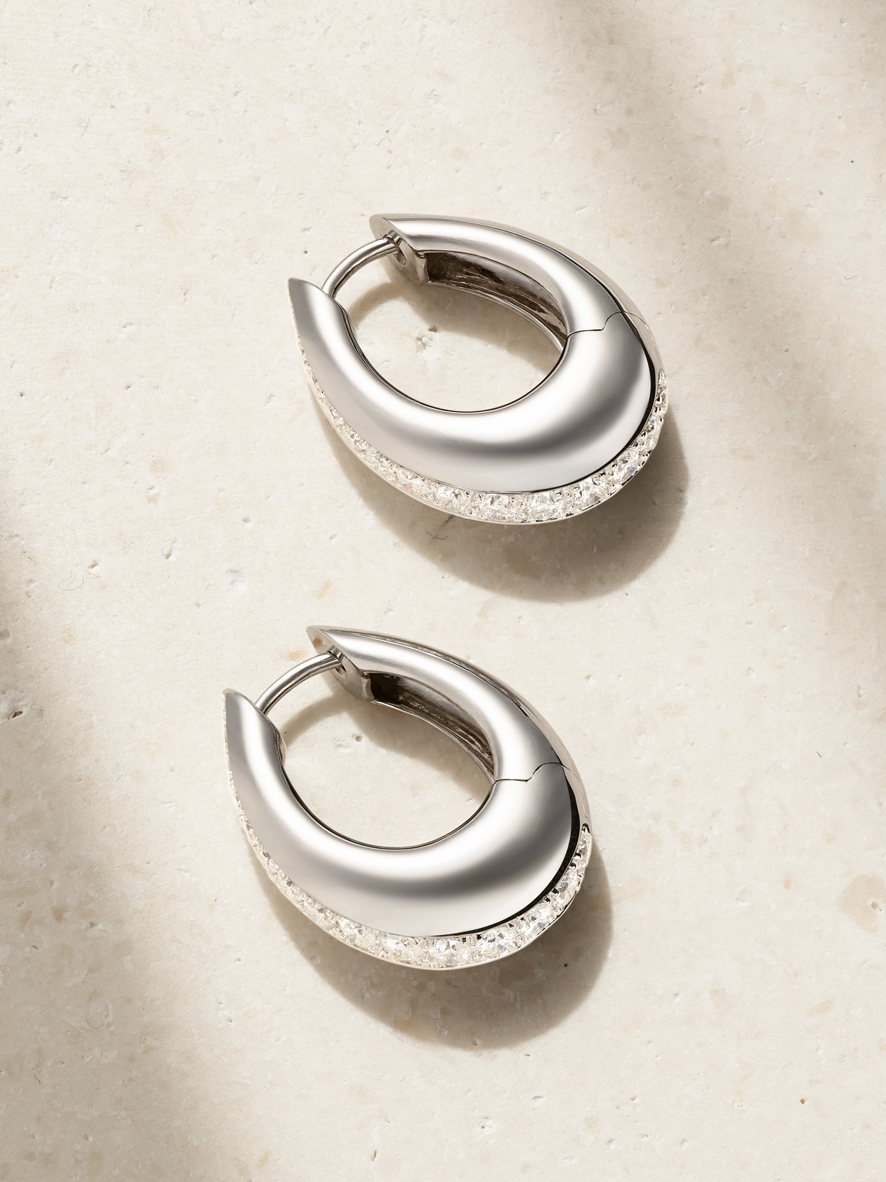 Ananya Chakra Icon 18-karat White Gold Diamond Hoop Earrings