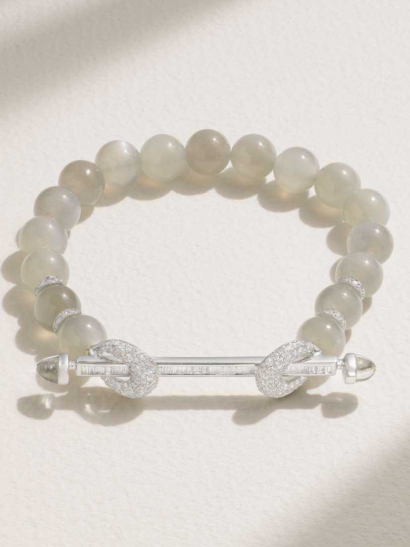 Ananya Chakra 18-karat White Gold Multi-stone Bracelet