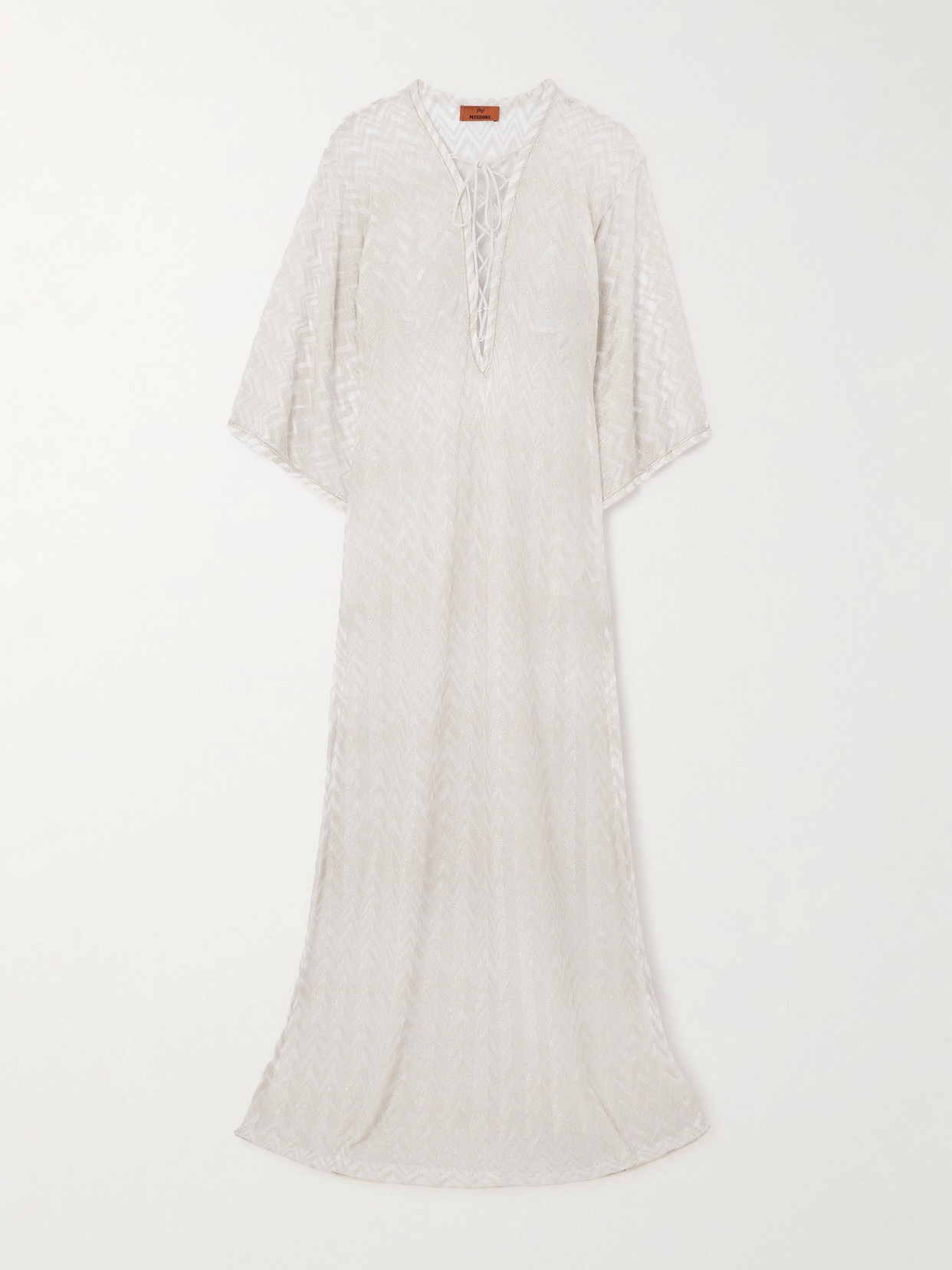 Missoni - Mare Striped Metallic Crochet-knit Kaftan - White