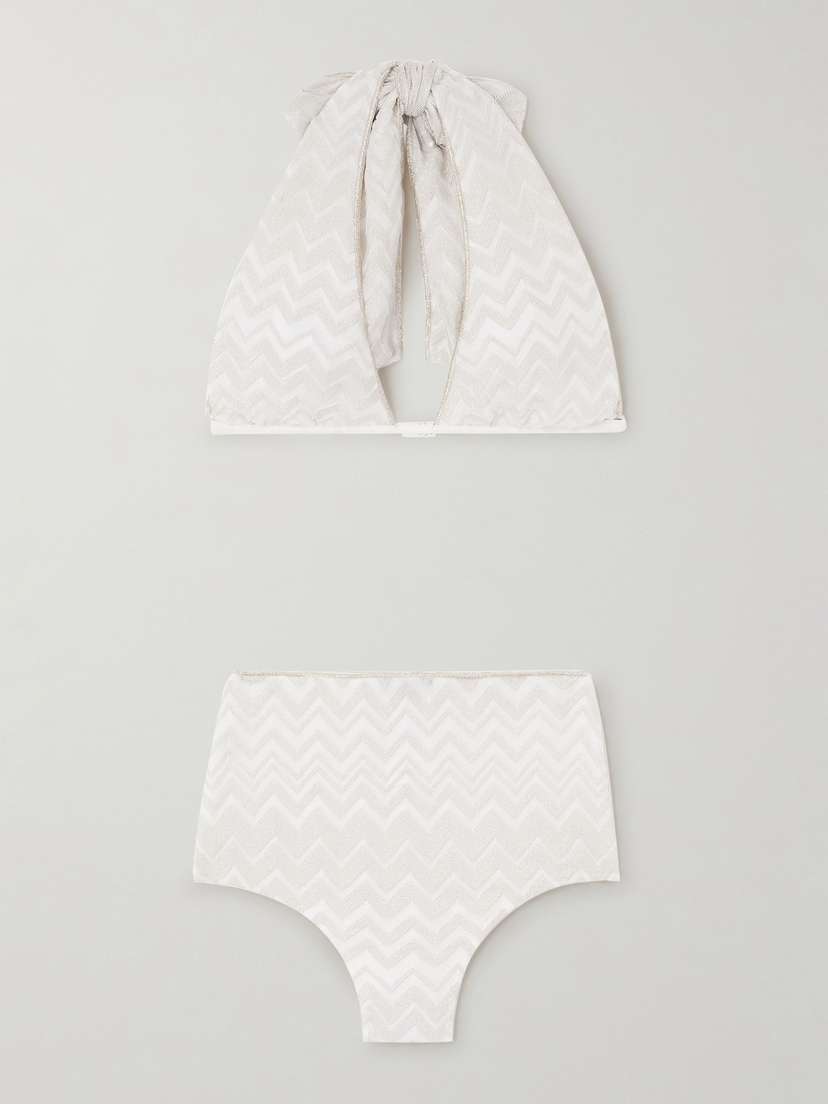 Missoni Mare Metallic Crochet-knit Halterneck Bikini