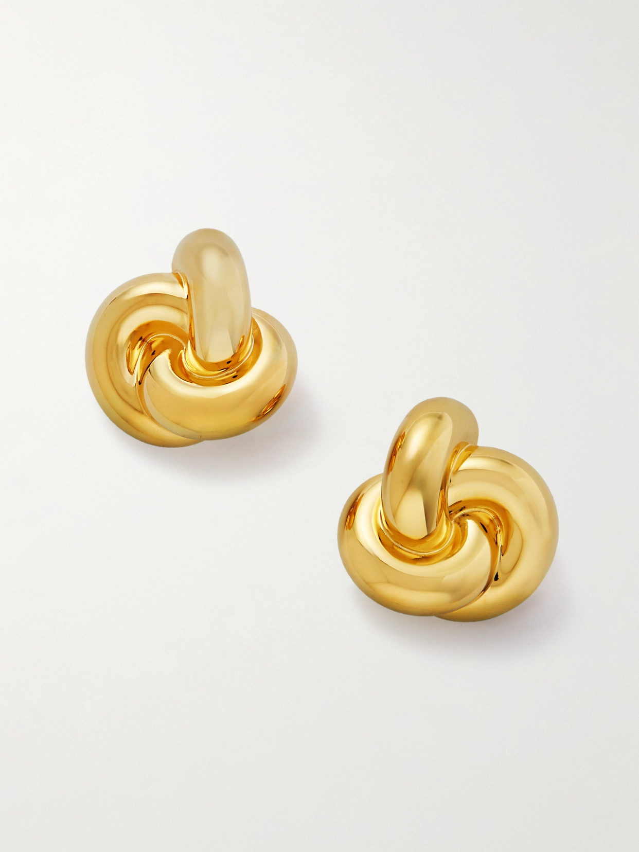 SAINT LAURENT KNOT GOLD-TONE CLIP EARRINGS